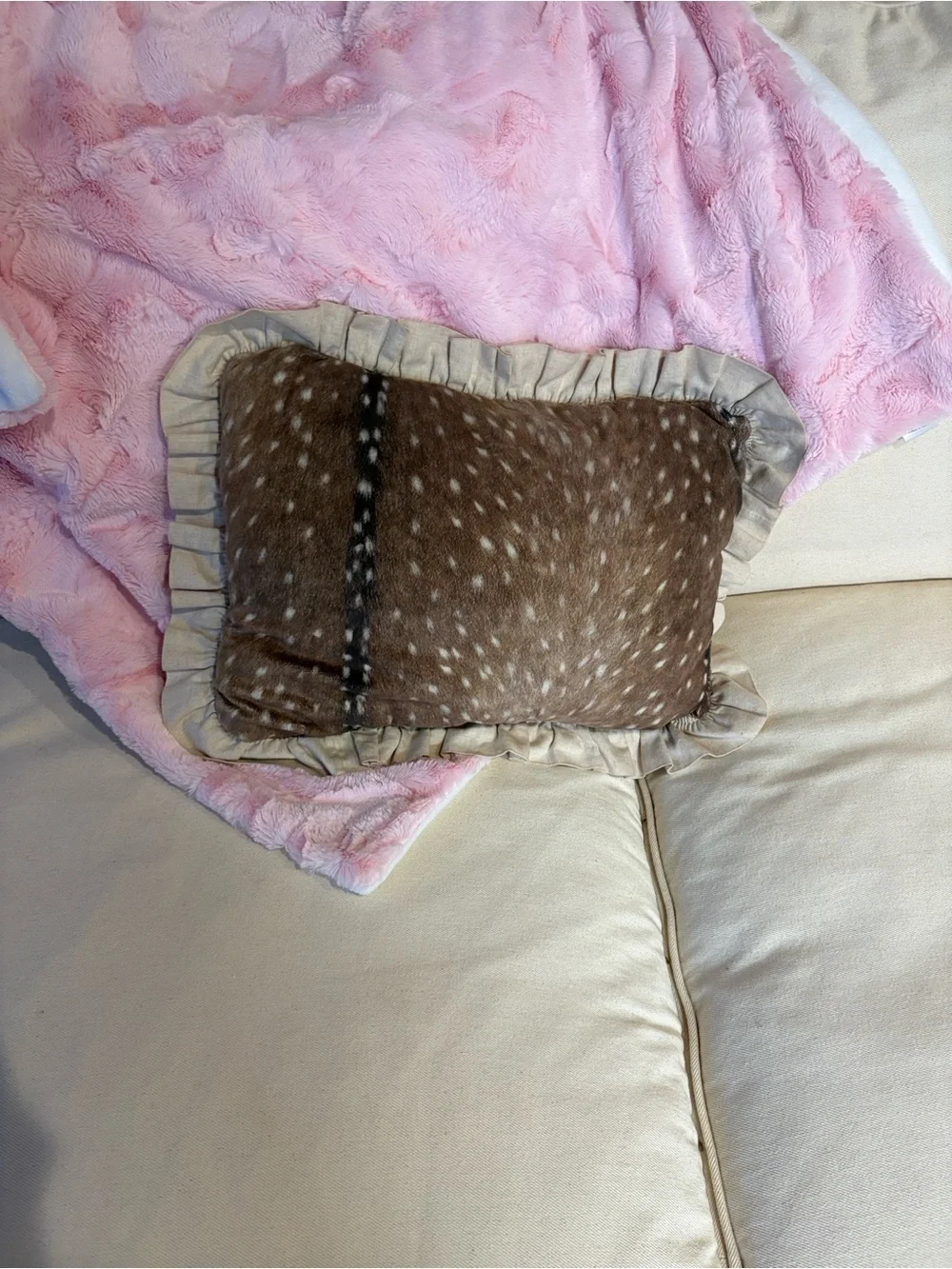 Thank Heaven For Little Girls Pink & Cream Decorative Pillow - Home Accents